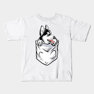 White cute dog in the pocket Kids T-Shirt